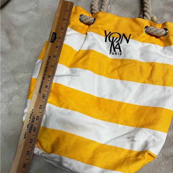 YONKA Paris Striped Canvas Beach Bag - Picture 2 of 8